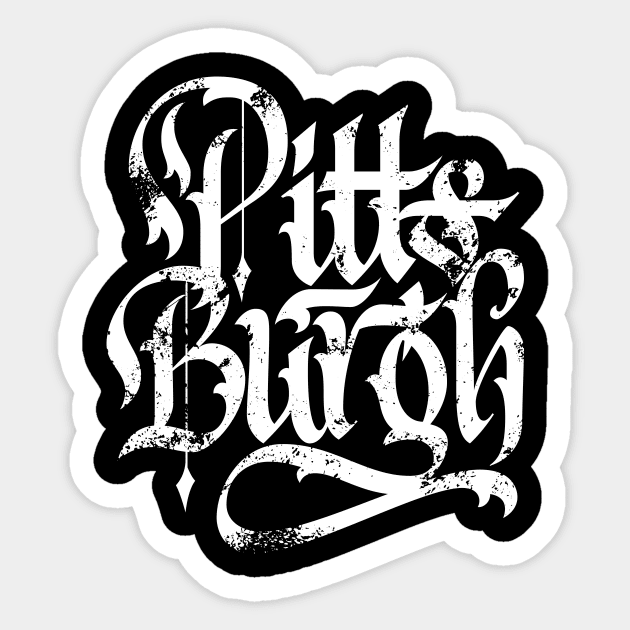 Pittsburgh Map Calligraphy Lettering Fan Art Sticker by polliadesign